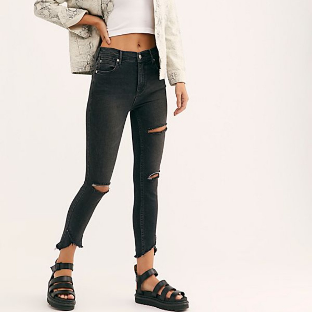 Free People Women's Sunny Mid-rise Skinny Jeans - Picture 3 of 8